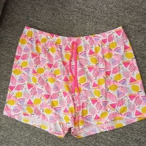 New colorful pull on pajama shorts size extra large summer print